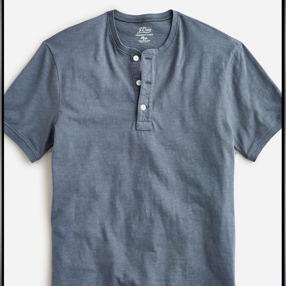 Garment-dyed slub cotton short-sleeve henley (set of three)